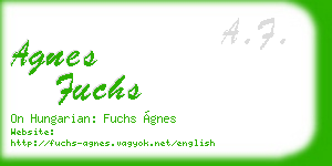 agnes fuchs business card